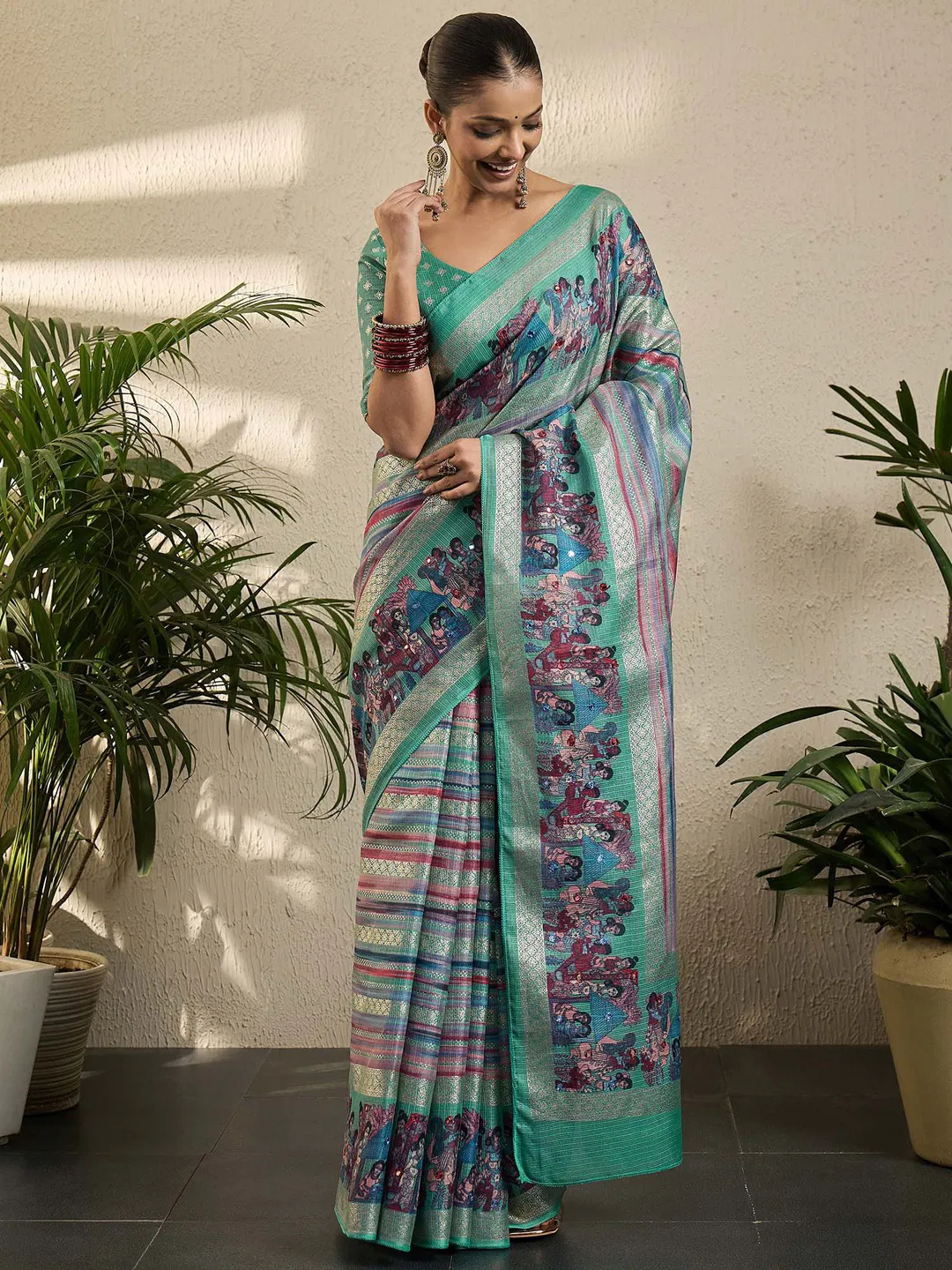  1 Party Wear by Penorama  Printed Silk Saree Collection